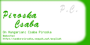 piroska csaba business card